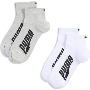 PUMA Korte uniseks sokken (set van 2), Zwart/Grijs/Wit, Maat 35-38