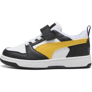 PUMA Rebound V6 Lo sneakers, Zwart/Geel/Wit, Maat 27,5