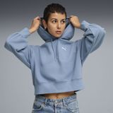 PUMA - WARDROBE ESS - Hoodie - Blauw - Relaxed Cropped