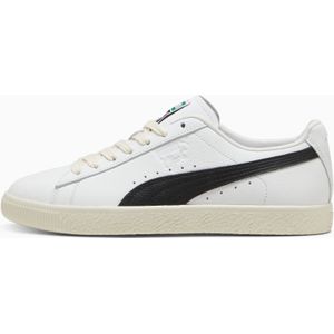 PUMA Clyde leren uniseks sneakers, Wit/Zwart