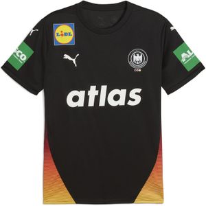 PUMA Duitse handbalbond uitshirt voor Heren, Zwart, Maat S