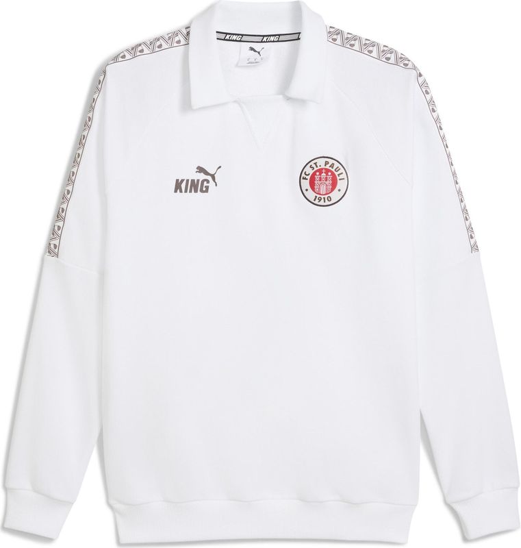 PUMA - KING Drill Top - Wit/Bruin - Heren Sporttop