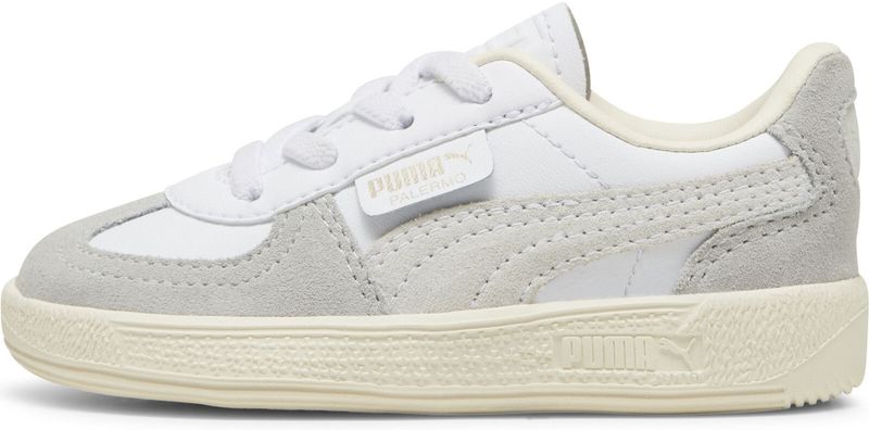PUMA - Palermo - Leren Sneakers - Grijs/Rood/Wit
