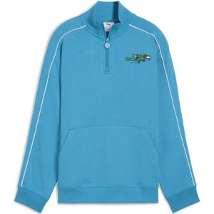 PUMA - T7 - Sweatshirt - Blauw - Halve Ritssluiting - Ronde Hals
