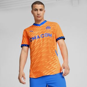 Olympique de Marseille 24/25 authentiek derde shirt voor Heren, Blauw/Oranje, Maat XS | PUMA