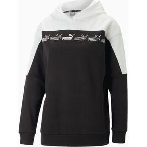 PUMA Around the Block hoodie voor Dames, Wit/Zwart