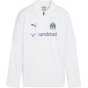 Olympique de Marseille trainingstop met kwartrits, Blauw/Wit, Maat 5-6Y | PUMA
