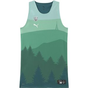 PUMA Saski Baskonia Pro Alternate basketbalshirt voor Heren, Groen, Maat S