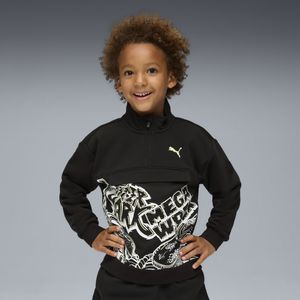 PUMA x HOT WHEELS™ MONSTER TRUCKS top met ronde hals en halve rits voor Heren, Zwart, Maat 4-5Y