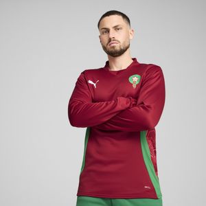 PUMA - Marokko Prematch-shirt - Groen/Rood - Sportshirt - Lange Mouwen