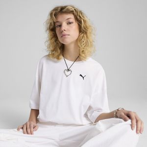 PUMA - Oversized T-shirt - Zwart - Katoen - Logo Borduursel