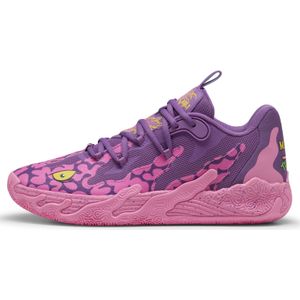 PUMA HOOPS x TNMT MB.03 Lo Krang uniseks basketbalschoenen, Roze/Geel, Maat 42