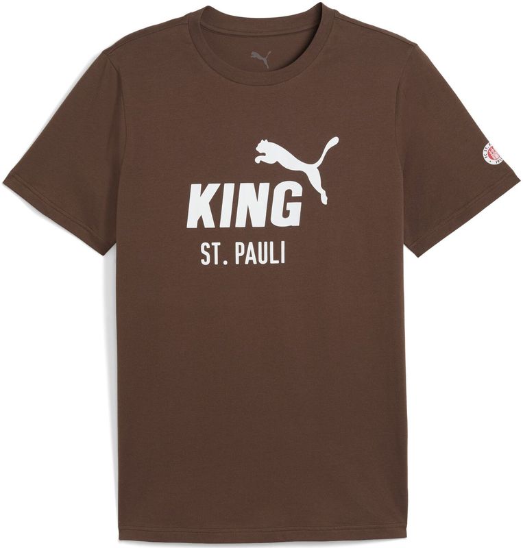 PUMA - KING Logo T-shirt - Wit/Bruin - Heren