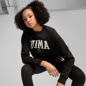 PUMA SQUAD top met ronde hals en volledige lengte voor Dames, Zwart