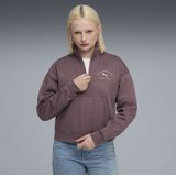 PUMA - Class - Korte Top - Dames - Met Ronde Hals en Halve Rits