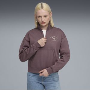 PUMA - Class - Korte Top - Dames - Met Ronde Hals en Halve Rits