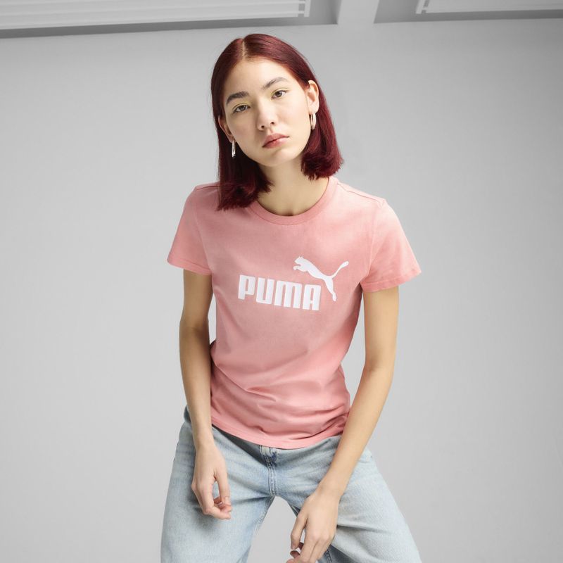ESS No. 1 Logo T-shirt voor Dames, Roze, Maat L | PUMA