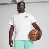 PUMA - Hoops - T-shirt - Gebreid Katoen - Oversized Pasvorm - Korte Mouwen