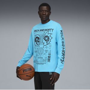 PUMA HOOPS x RICK AND MORTY basketbalshirt met lange mouwen voor Heren, Maat S