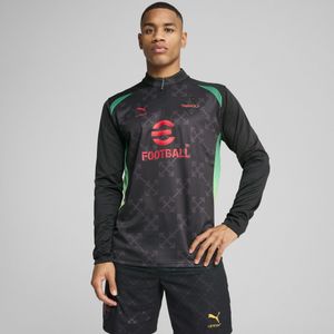 AC MILAN x OFF-WHITE? 1/4-prematch-top voor Heren, Zwart/Rood, Maat XXL | PUMA