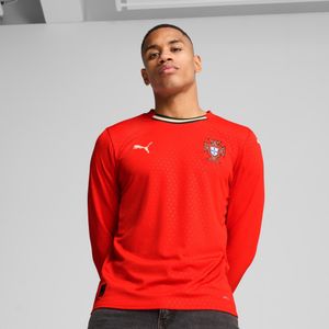 PUMA Portugal 2025 thuisshirt met lange mouwen voor Heren, Rood/Bruin