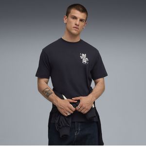 PUMA - Graphic Card Play - T-shirt - Blauw - Relaxed Pasvorm