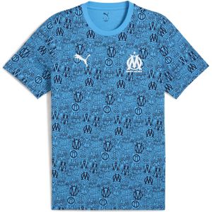 PUMA Olympique de Marseille FtblCulture T-shirt met all-over-print voor Heren, Blauw, Maat S