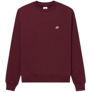 New Balance Unisex MADE in USA Core Crewneck Sweatshirt in Rood, Cotton Fleece, Maat XL