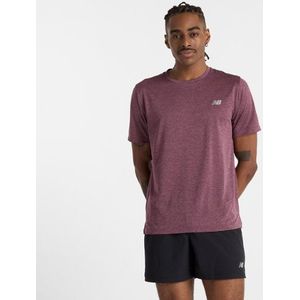 New Balance Heren Athletics T-Shirt in Purper, Poly Knit, Maat L