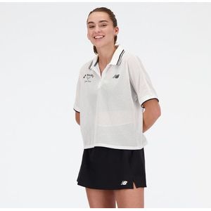 New Balance Dames Mesh Tournament Polo in Wit, Maat XS