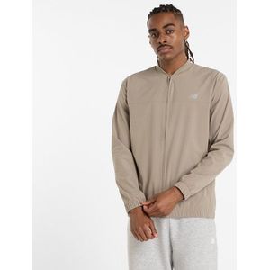 New Balance Heren Stretch Bomber Jacket in Bruin, Polywoven, Maat L