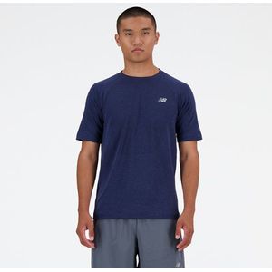 New Balance Heren Knit T-Shirt in Blauw, Poly Knit, Maat M