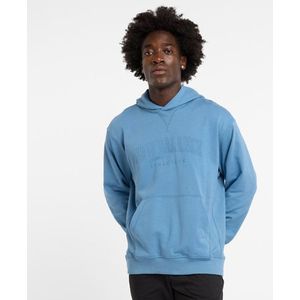 New Balance Heren Embossed Varsity Hoodie in Blauw, Cotton Fleece, Maat M