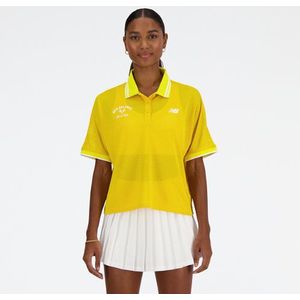 New Balance Dames Mesh Tournament Polo in Geel, Maat M