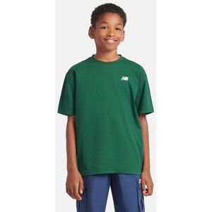 New Balance Jongens Jersey Small Logo T-Shirt in Groente, Cotton Jersey, Maat 14-15 jaar