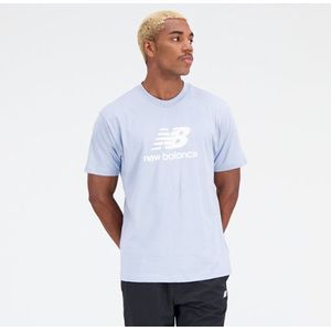 New Balance Heren Essentials Stacked Logo Cotton Jersey Short Sleeve T-shirt T-Shirt in Grijs, Maat M