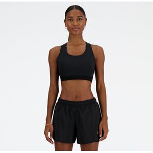 New Balance Dames NB Sleek Medium Support Pocket Sports Bra in Zwart, Poly Knit, Maat XS