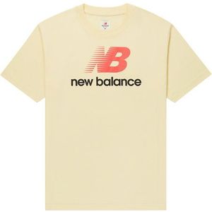 New Balance Heren MADE in USA Graphic T-Shirt in Geel, Cotton Jersey, Maat L