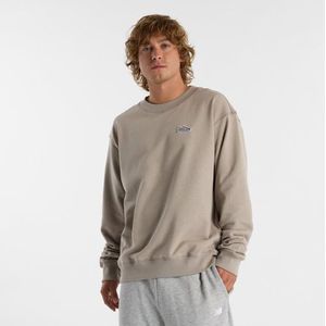 New Balance Heren Athletics 574 Patch Crew in Beige, Cotton Fleece, Maat M