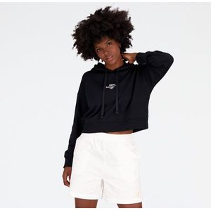 New Balance Dames Essentials Reimagined Archive French Terry Hoodie in Zwart, Cotton, Maat L