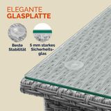 Polyrattan Beistelltisch Grau 50x50x45cm