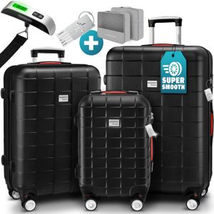 Hartschalenkoffer-Set Exopack 3-tlg Schwarz ABS Zubehör