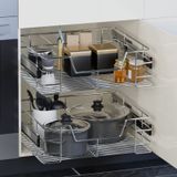 Teleskopschublade 3er-Set 60cm Schrankbreite Außenmaß