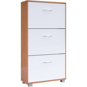 Schuhschrank Buche/Weiß 115x60x24cm