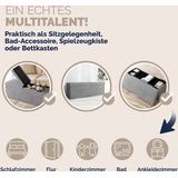 Sitzbank Hellgrau 115x38x38cm mit Klappdeckel