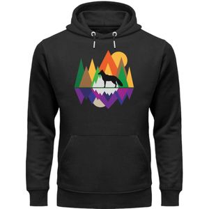 Fuchs im Wald geometrisch - Unisex Premium Bio Hoodie
