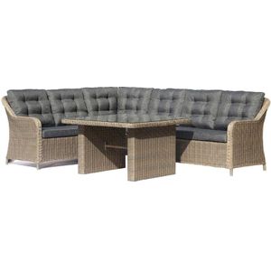 Denza Furniture - Vermont - Loungeset - Ash Grey - Wicker - 3-delig - 267x206cm