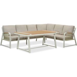 LUX outdoor living Como dining loungeset 6 personen | aluminium + polywood | beige | 4-delig - 271x210cm