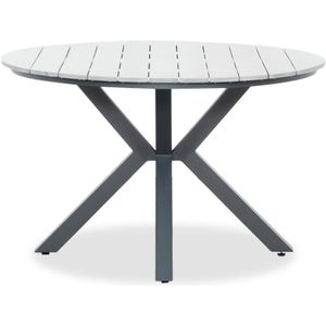 LUX outdoor living Cervo dining tuintafel | aluminium  polywood | grijs | 120cm rond