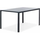 LUX outdoor living Manchester dining tuintafel | aluminium  polywood | zwart | 150x90cm